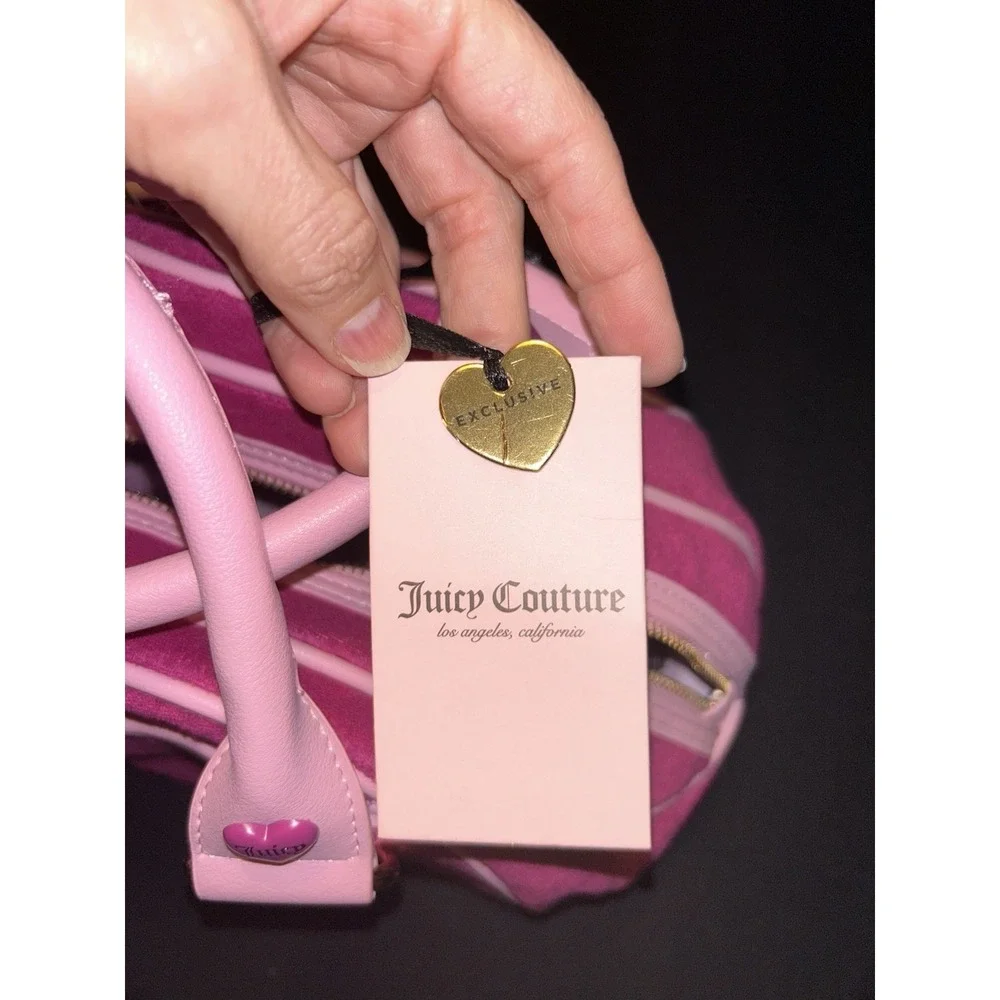 Juicy Couture Hot Pink Satchel Purse Gold Chain Crossbody Ice Cream Charm NWT!